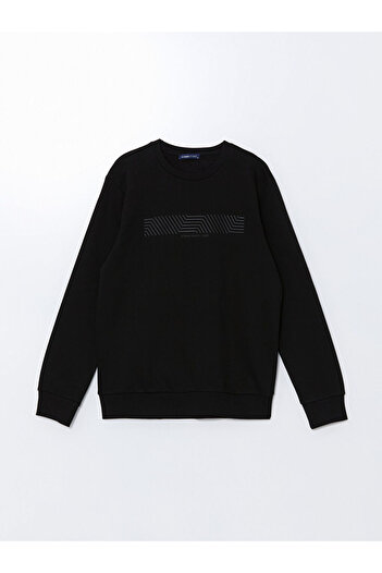 LC Waikiki Ανδρικό χοντρό φούτερ LCWAIKIKI Classic Crew με μακρυμάνικο εμπριμέ
