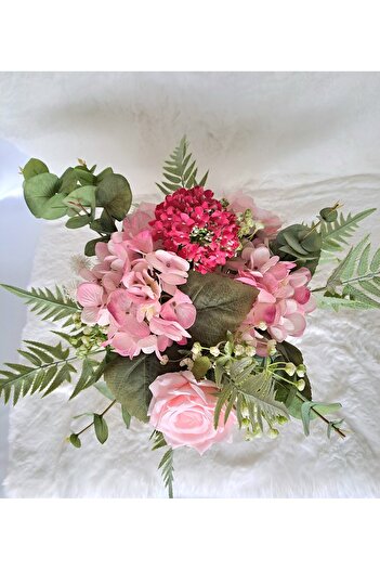 Flowersbymeral PEMBE ORTANCALI MASA  VAZOSU