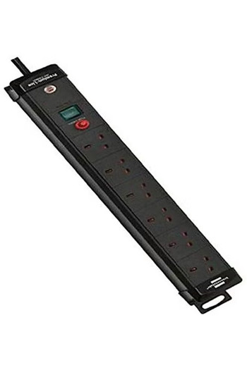 Brennenstuhl Extension Cord, 3 Meters, 6 Ports, German - Black