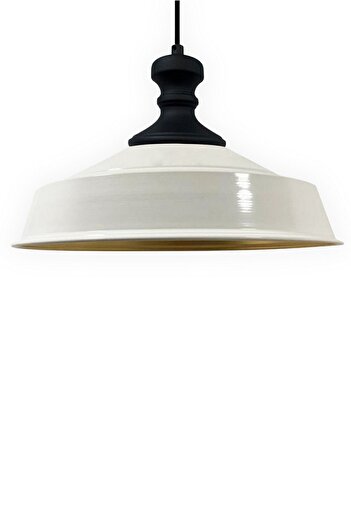 Bamyum Asletl-Knob Industrial Vintage Hängelampe  40 cm, Weiß Metall Pendelleuchte