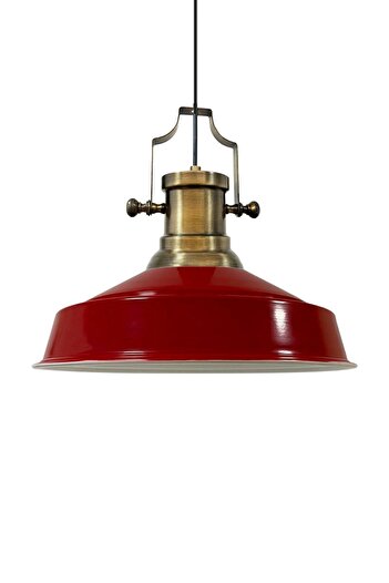 Bamyum Asletl Industrial Vintage Hängelampe 40 cm, Rot Metall Pendelleuchte