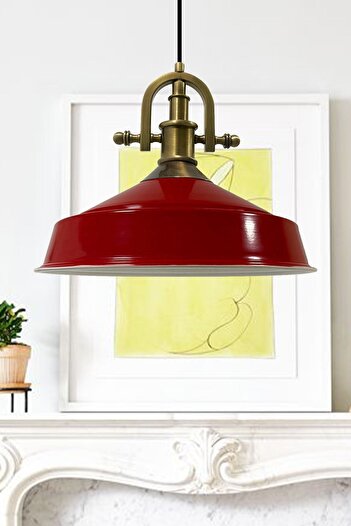 Bamyum Asletl-Marine Industrial Vintage Hängelampe 40 cm, Rot Metall Pendelleuchte