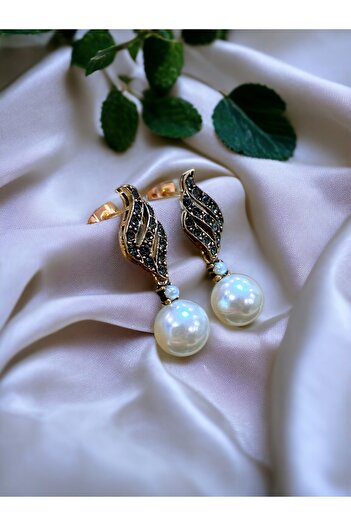 FAYRA ACCESSORIES Zirkon Taşlı Mayorka İnci Küpe