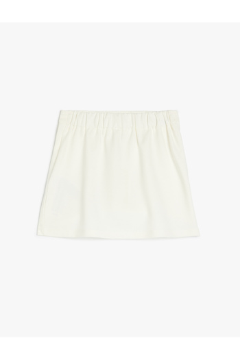 Koton Elastic Waist Pleated Viscose Blended Basic Skirt
