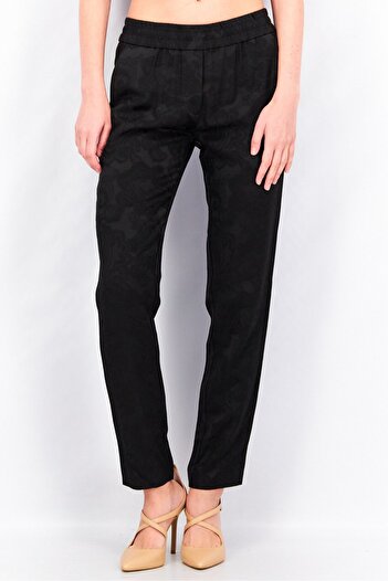 The Kooples Women Regular Fit Textured Pants, Black
