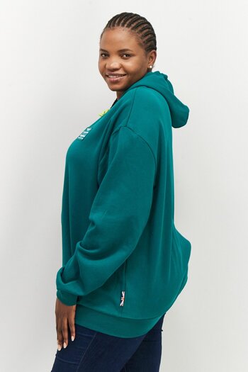 Aston Martin Women Hooded Long Sleeve Brand Logo Sweatshirt, Green