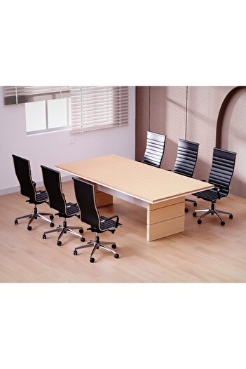 Mahmayi Zelda Conference Table | Office Conference cum Meeting Table, Oak_240cm