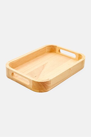 Muy Mucho Wooded Tray , Tan