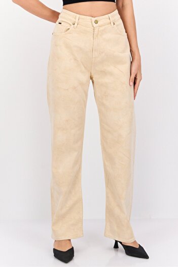 Pepe Jeans Women Regular Fit Solid Jean, Beige