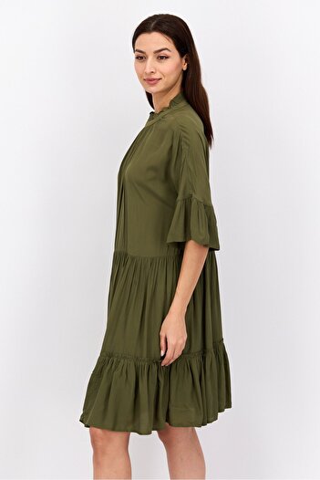 Scotch & Soda Women Plain Mini Dress, Olive