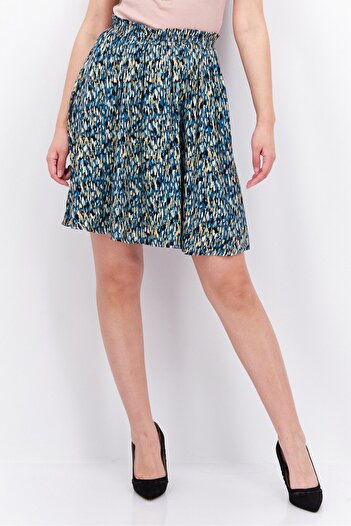 Esprit Women Allover Print Pull-On Mini Skirt, Green Combo