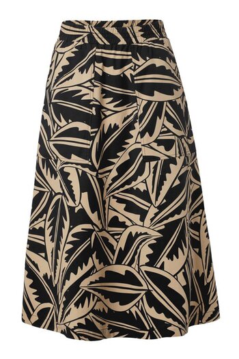 Tchibo Women Abstract Midi Skirt, Black