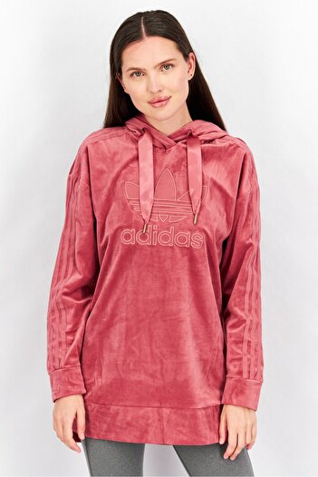 adidas Women Sportswear Fit Long Sleeve Training Hooded Sweatshirt, Light Maroon