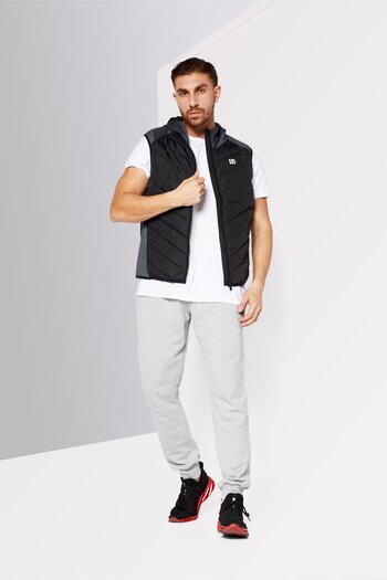 DKNY Sport Men Sportswear Fit Sleeveless Training Vest Jacket, Black