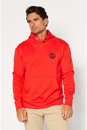 Michael Kors Men Hooded Brand Logo Long Sleeves Sweatshirt, Red