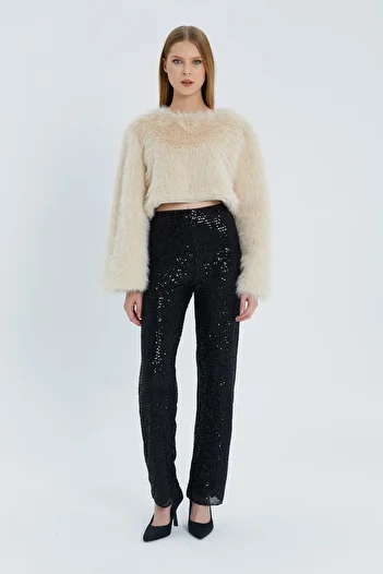 Shopping Shop Black Sequined Trousers
