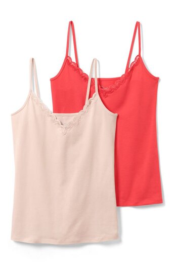 Tchibo Women 2 Pack Plain Sleeveless Nightwear, Pink