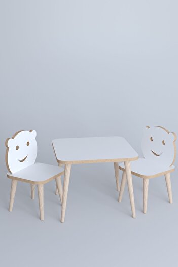 HOMS Bambi Homs white children's table + 2 chairs set