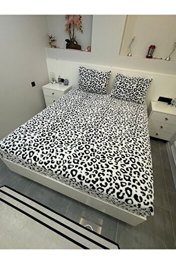 Violacasa Soft Puffy Leopard Patterned Elastic Sheet Pillow - 160X200 & 180X200