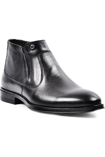 Pierre Cardin Ανδρικά κλασικά μαύρα μποτάκια από γνήσιο δέρμα με φερμουάρ