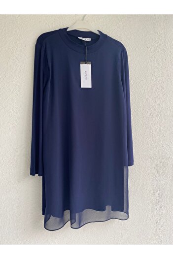 Puane Navy Blue Long Sleeve Chiffon Tunic 10269 - Underwear