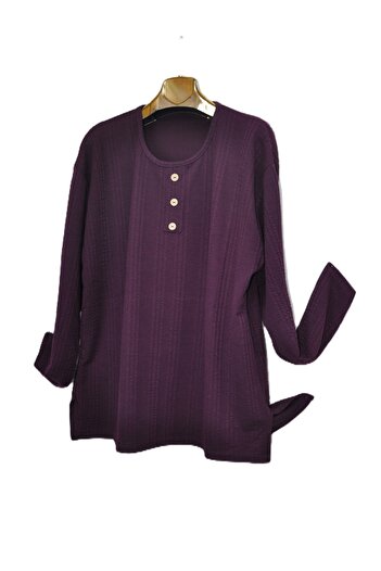 elma abone Super Battal Bamboo Twist Winter Mother Combed Cotton Blouse