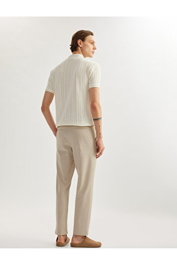 Koton Viscose Blend Chino Pocket Detailed Tapered Fit Trousers