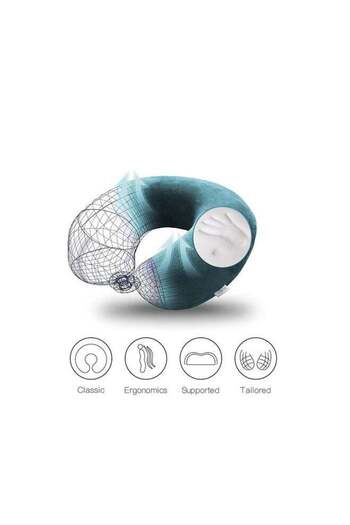 soufa dibaj Velvet Neck and Travel Pillow 30x25x10 cm - Turquoise