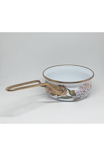 Avşar Enamel House - 16 cm Diameter, 900 Ml, Floral Pattern Sauce Bowl, Milk Bowl and Egg Boiling