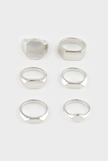 DeFacto Women's 6-Piece Silver Rings E4484Axns