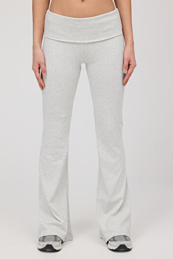 Addax Spanish Leg Folded Modal Leggings with Waistband - Tyt1700