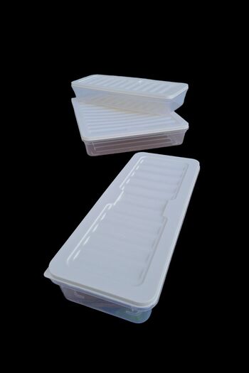 MONTESEV 3 Piece Microwave Gray Food Storage Set - 1.2 Lt and 2.4 Lt Box That Can Enter Deep Freezer