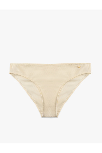 Koton Textured Brief Panties with Metal Accessory Detail