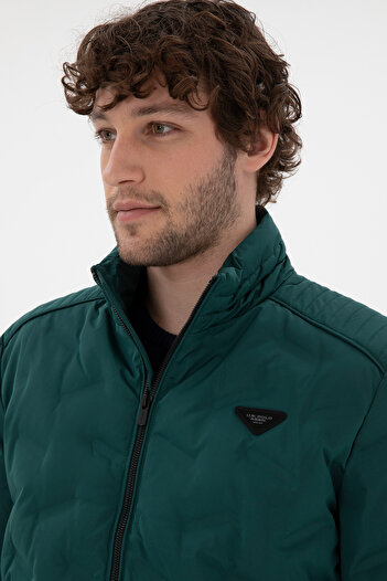 U.S. Polo Assn. Чоловіче темно-зелене пальто 50290791VR079