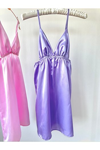 Feruzdesign Women's Lilac Merilda Satin Nightgown Dress