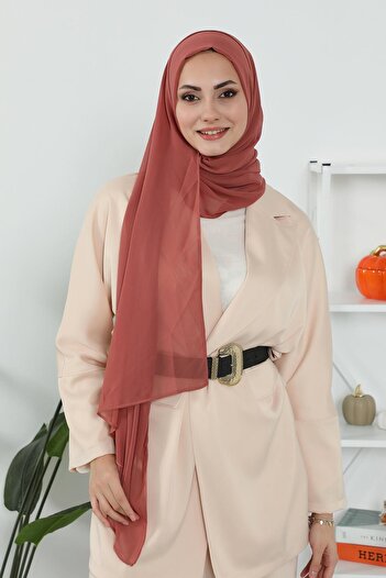 Aisha's Design Πρακτικό σάλι από σιφόν κλασικού σχεδιασμού, PS-11, κανέλα