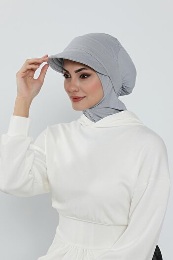 Aisha's Design Αποσπώμενο καπάκι με προσωπίδα, τουρμπάνι, B-82, γκρι 2