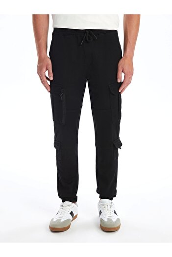 LC Waikiki Xside Black Slim Fit Gabardine Men's Cargo Pants