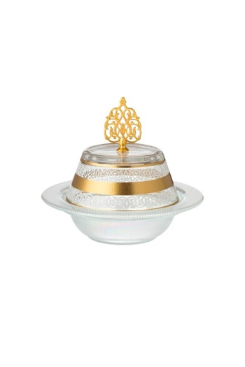 HIC Turkish Glass Date Bowl With Lid 17.5 Cm
