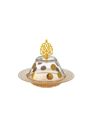 HIC Turkish Glass Date Bowl With Lid 17.5 Cm