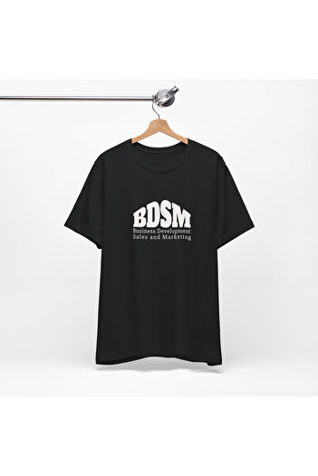 IVART BDSM-Business Development Printed -unisex -100% μαύρο βαμβακερό λαιμόκοψη κοντομάνικο κανονικό μπλουζάκι