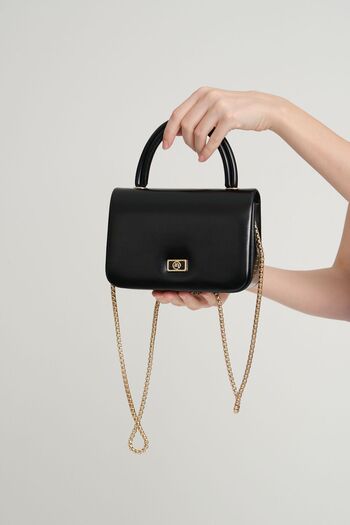 Çanta Trend Women's Black Shiny Chain Strap Shoulder Bag