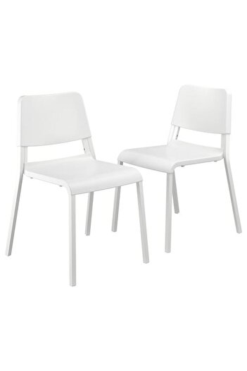IKEA - TEODORES, mutfak sandalyesi seti, beyaz, 2 adet