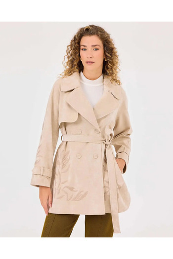 SEÇİL Seçil Double Breasted Collar Belted Jacket