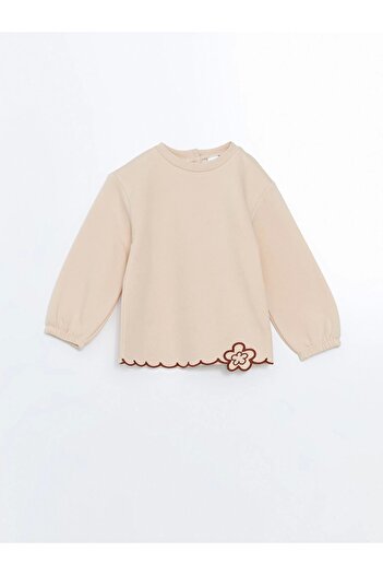 LC Waikiki Lcw Kids Bej Çiçekli Kız Çocuk Sweatshirt Ve Tayt 2'li