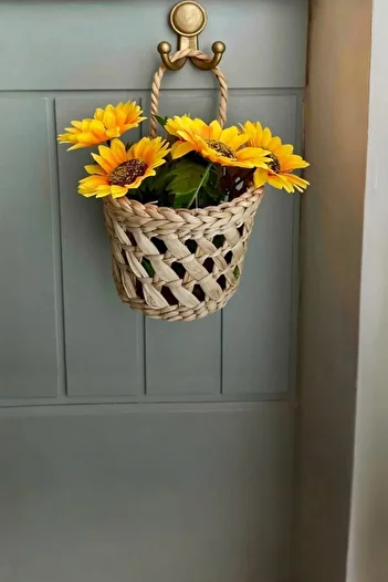 afralya home Multi-Purpose Basket / Hanger Basket Decorative Wicker Basket 15 cm
