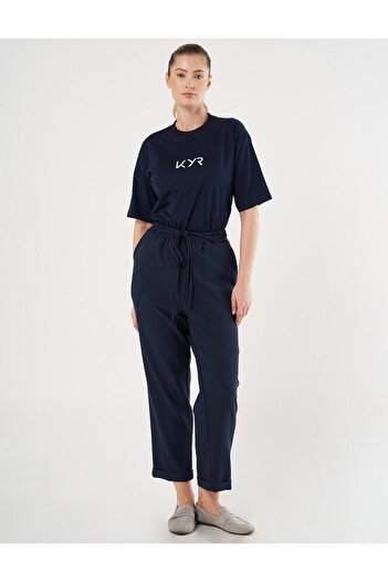 Kayra Double Leg Carrot Trousers Dark Navy