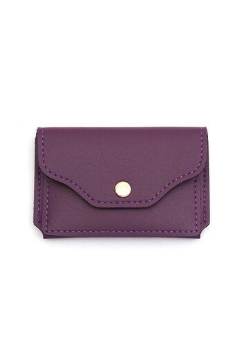 Womancraft Women's Card Holder Wallet Purple Card Compartment Accessory