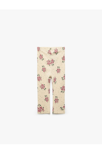 Koton Cotton Floral Patterned Elastic Waist Leggings