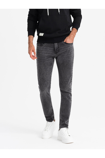 OMBRE Men's tailored denim SLIM FIT pants with elastane - graphite V3 OM-PADP-0214 XXL